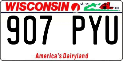 WI license plate 907PYU