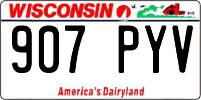 WI license plate 907PYV