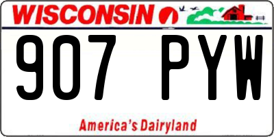 WI license plate 907PYW