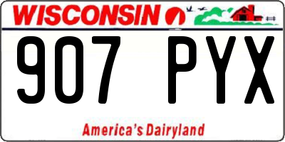 WI license plate 907PYX