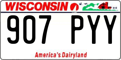 WI license plate 907PYY