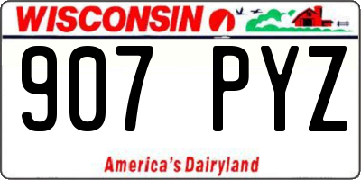 WI license plate 907PYZ