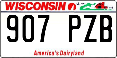 WI license plate 907PZB