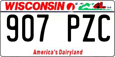 WI license plate 907PZC