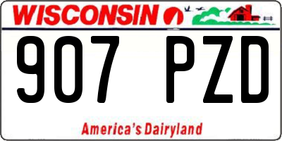 WI license plate 907PZD