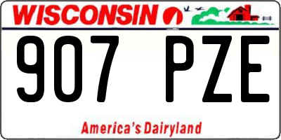 WI license plate 907PZE