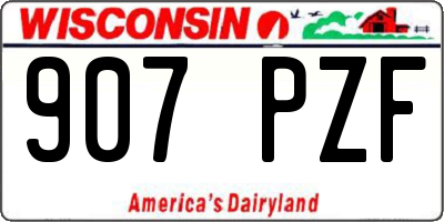 WI license plate 907PZF