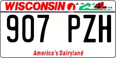 WI license plate 907PZH
