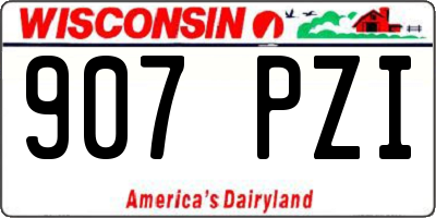WI license plate 907PZI