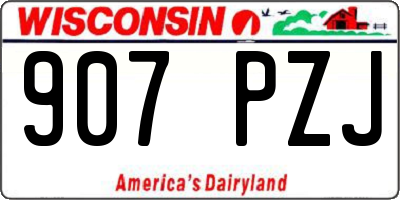 WI license plate 907PZJ