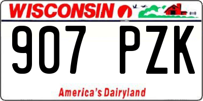WI license plate 907PZK