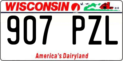 WI license plate 907PZL