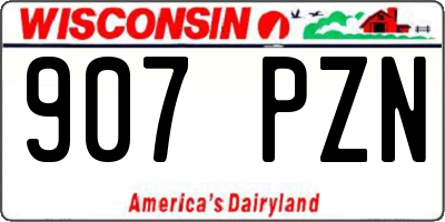 WI license plate 907PZN