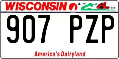 WI license plate 907PZP