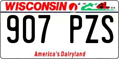 WI license plate 907PZS
