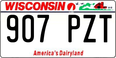 WI license plate 907PZT