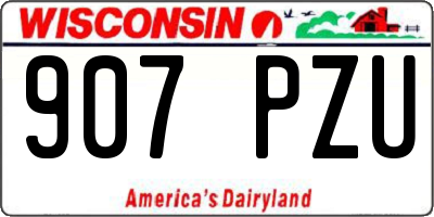 WI license plate 907PZU