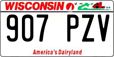 WI license plate 907PZV