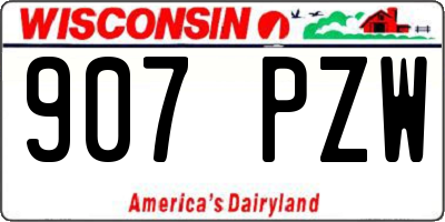 WI license plate 907PZW