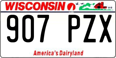 WI license plate 907PZX