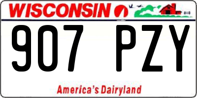 WI license plate 907PZY