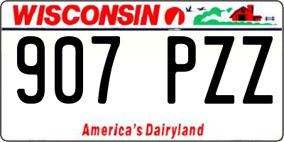 WI license plate 907PZZ
