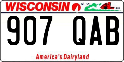 WI license plate 907QAB