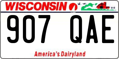 WI license plate 907QAE