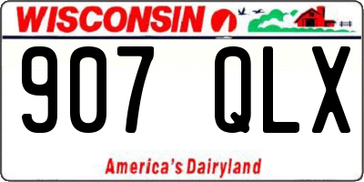 WI license plate 907QLX