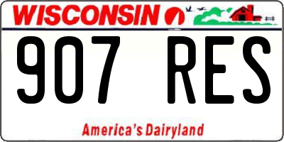 WI license plate 907RES