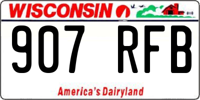 WI license plate 907RFB
