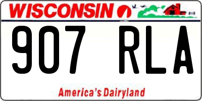 WI license plate 907RLA