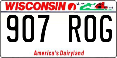 WI license plate 907ROG