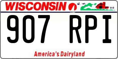 WI license plate 907RPI
