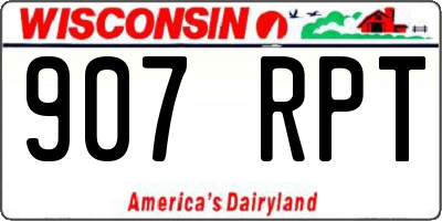 WI license plate 907RPT