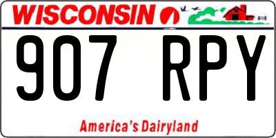 WI license plate 907RPY