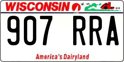 WI license plate 907RRA