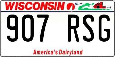 WI license plate 907RSG