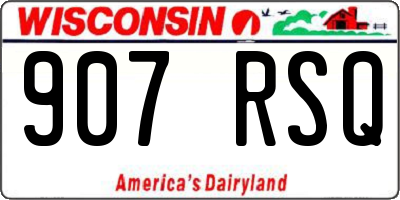 WI license plate 907RSQ