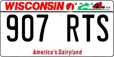 WI license plate 907RTS