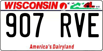 WI license plate 907RVE