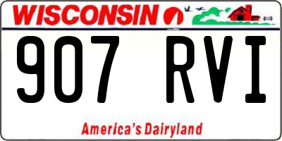 WI license plate 907RVI
