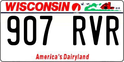 WI license plate 907RVR