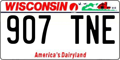 WI license plate 907TNE