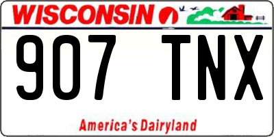 WI license plate 907TNX
