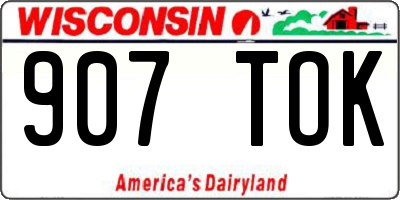 WI license plate 907TOK