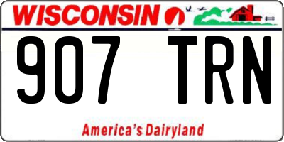 WI license plate 907TRN
