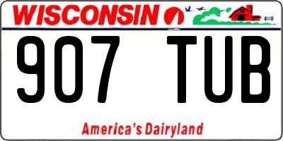 WI license plate 907TUB