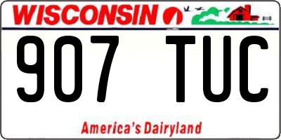 WI license plate 907TUC