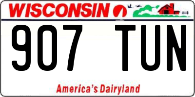 WI license plate 907TUN